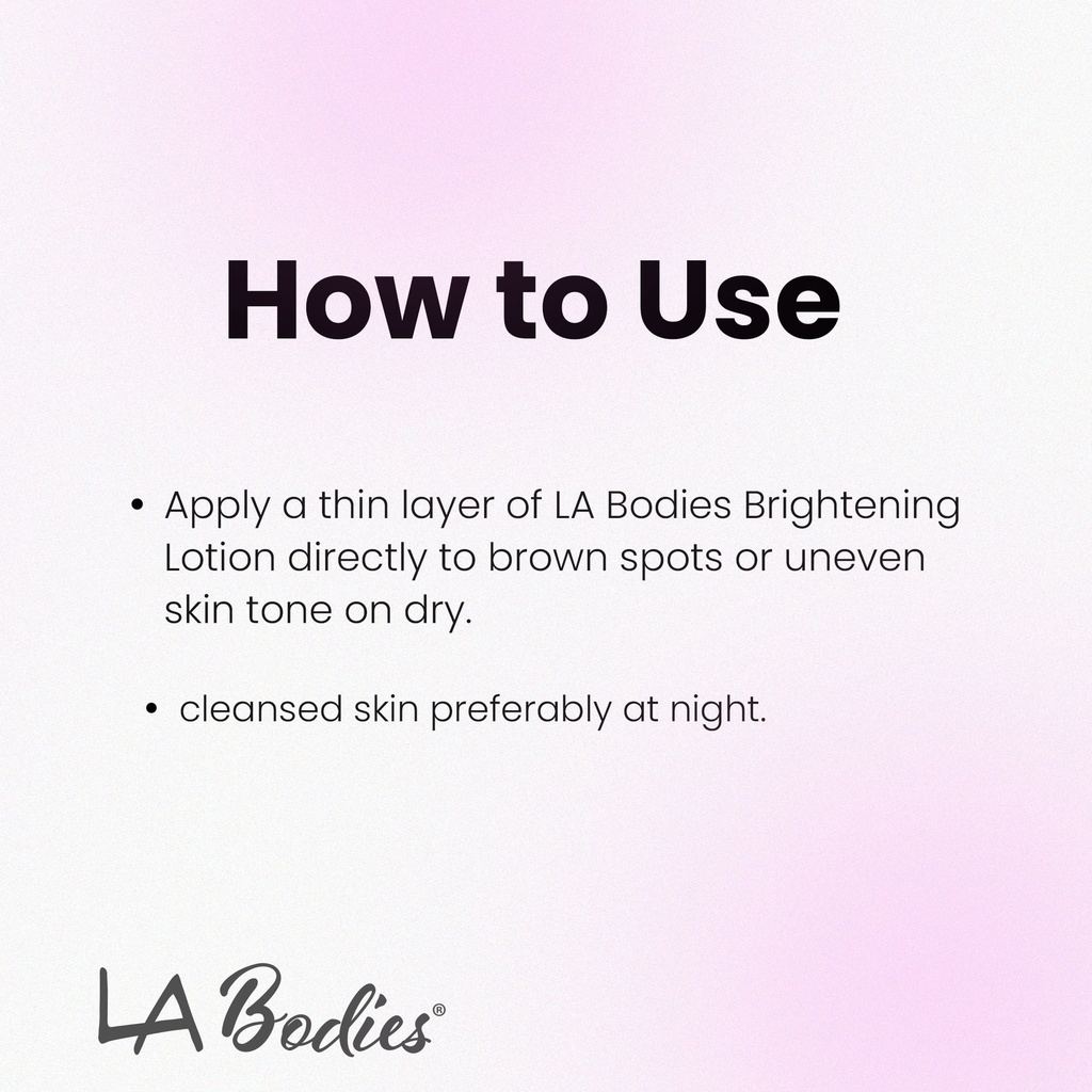 LA BODIES® Body Brightening Lotion with Alpha Arbutin, Kojic Acid (6 oz)