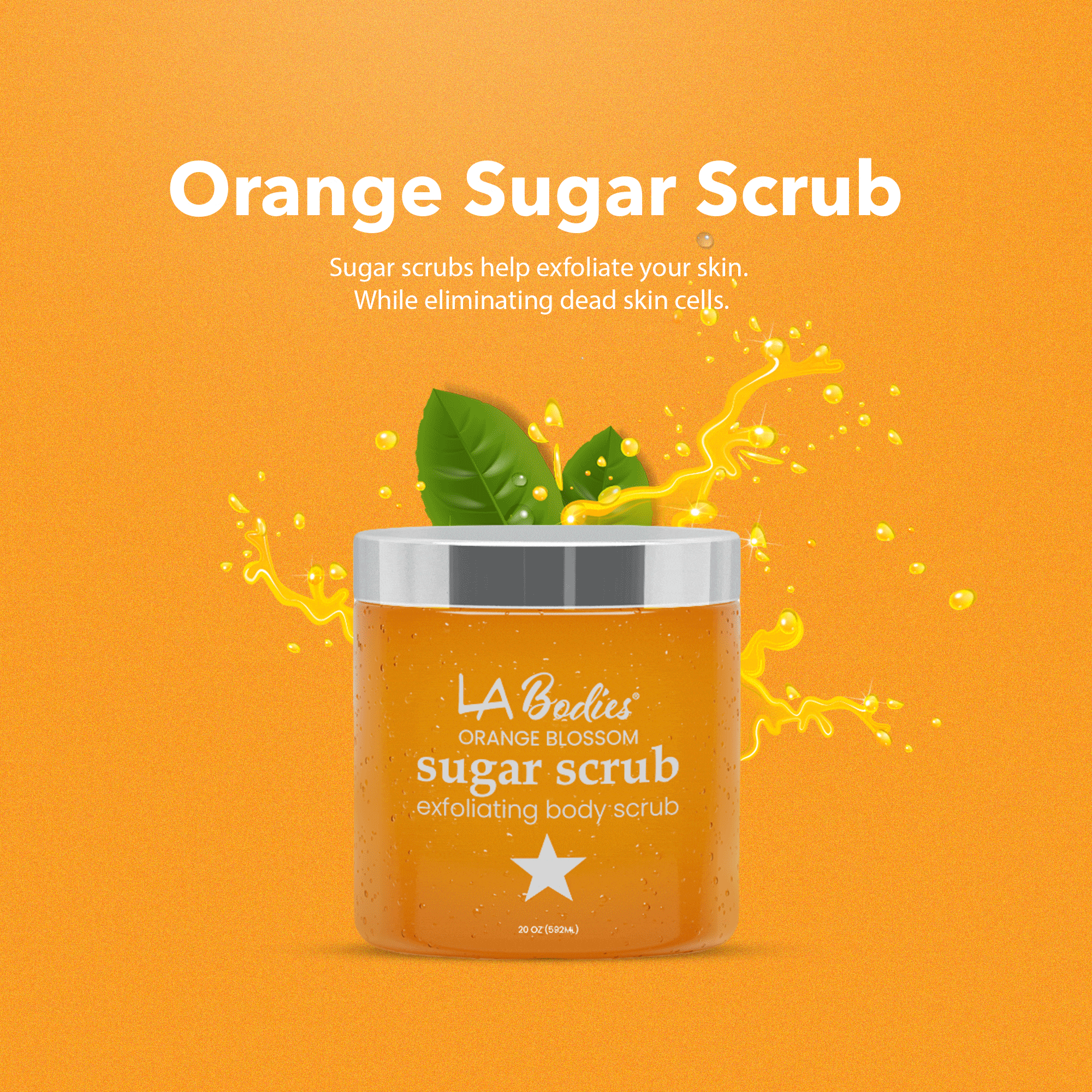 LA BODIES® Sugar Scrub Foot & Body Orange Blossom Scent (20 oz)