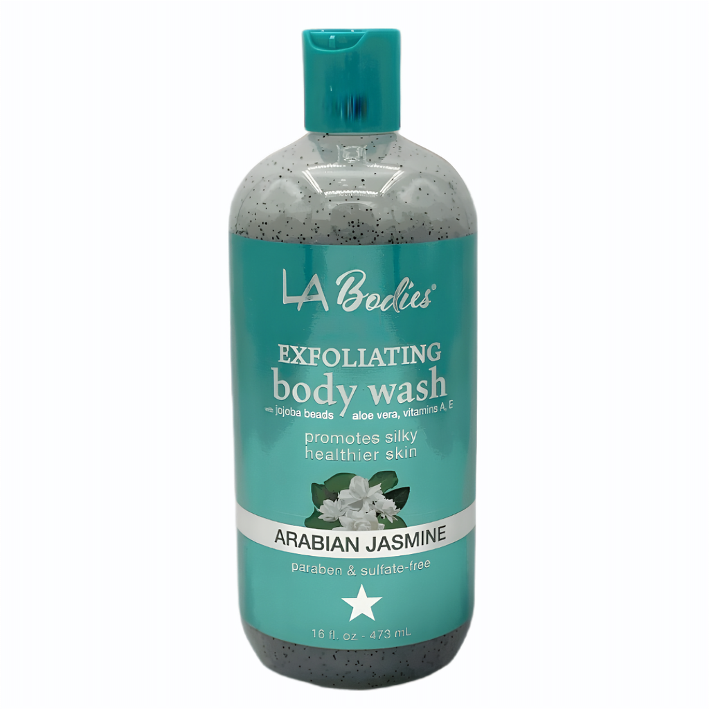 [LAB1068] LA BODIES® Exfoliating Body Wash Arabian Jasmine Scent (16 oz)