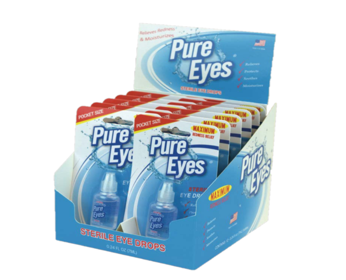 PURE EYES® Sterile Maximum Redness Relief Eye Drops - Pack of 12 (7mL)